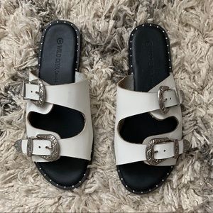 White Buckle Sandals
